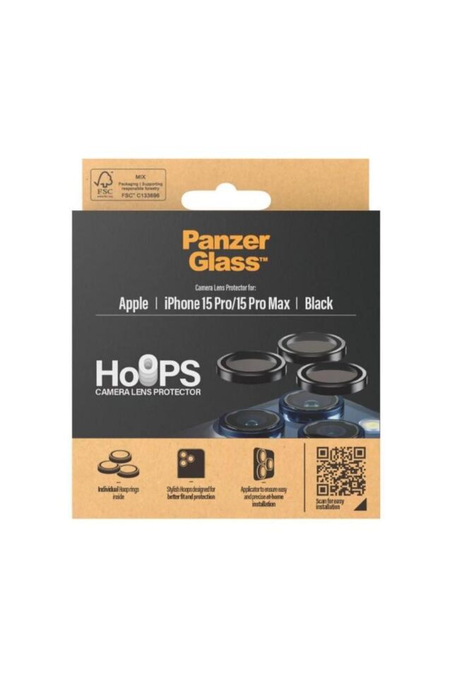 İphone 15 Pro/15 Pro Max Black Kamera Koruyucu